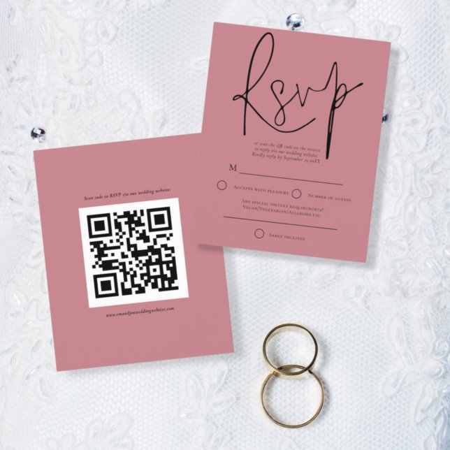 Budget Script QR Code Wedding Dusty Rose UAWG (Von Creator hochgeladen)