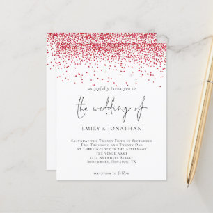 Budget Script Red Glitzer Hochzeit Einladung