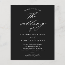 Budget Script Schwarz und Weiß Einladung zur Hochz