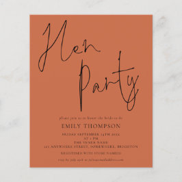 Budget Script Terracotta Hen Party Einladung