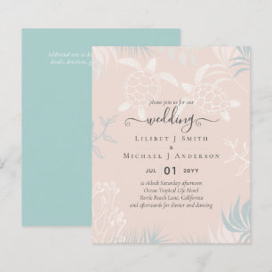 BUDGET Sea Turtles BEACH Wedding Coral Aquamarin
