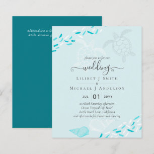 BUDGET Sea Turtles BEACH Wedding Coral Aquamarin