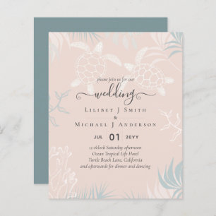 BUDGET Sea Turtles BEACH Wedding Coral Aquamarin