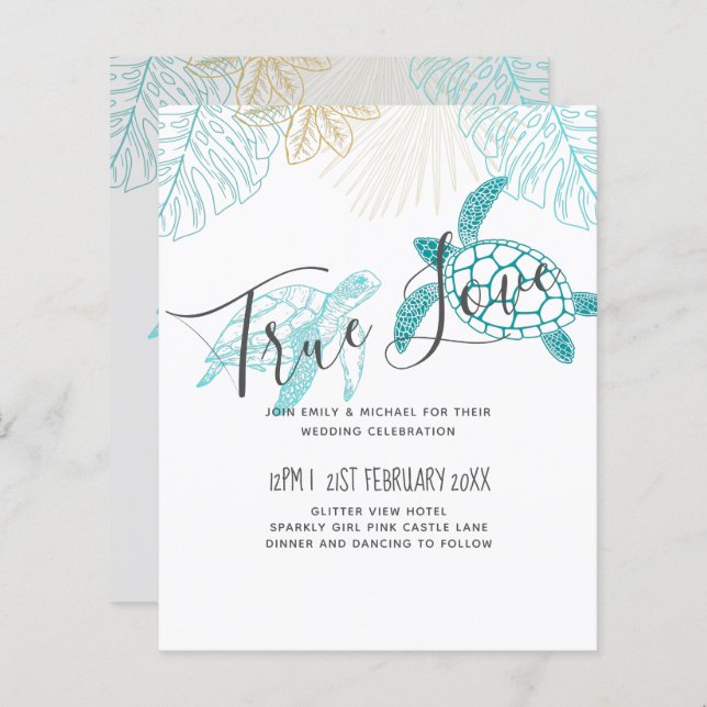 BUDGET Sea Turtles Hochzeit Moderne Kunst (Vorne/Hinten)