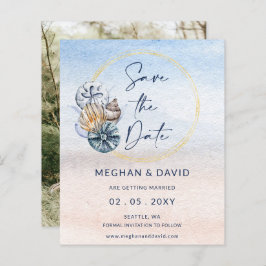 Budget Seashells Summer Beach Foto Save the Date