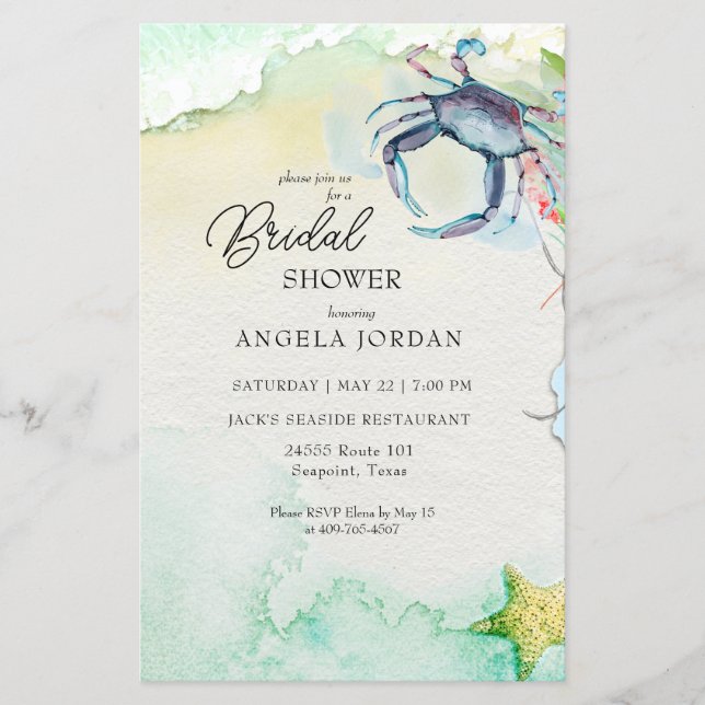 Budget Seaside Maryland Crab Bridal Shower (Vorderseite)