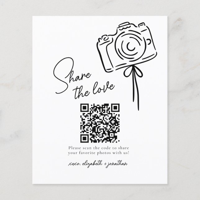 Budget Share The Love Foto Share QR Code Hochzeit (Vorderseite)
