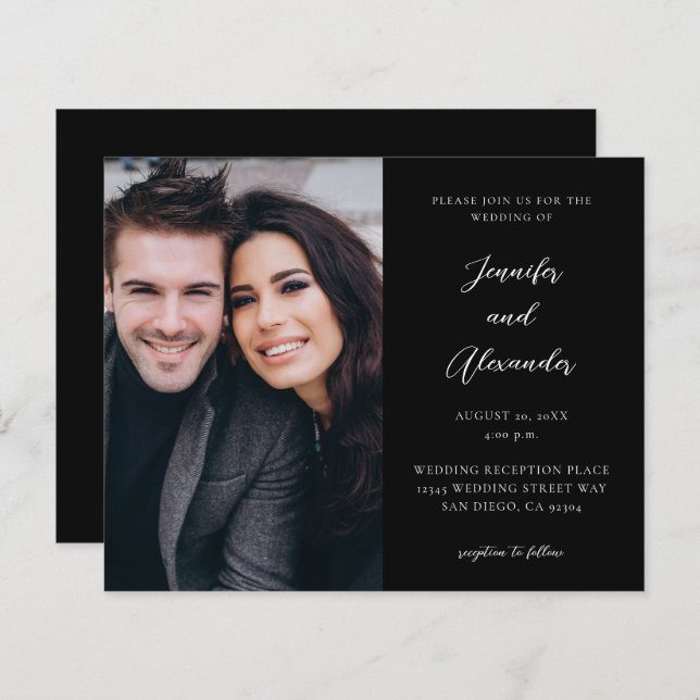 Budget Side Foto Mod El Calligraphy Wedding Black (Vorne/Hinten)