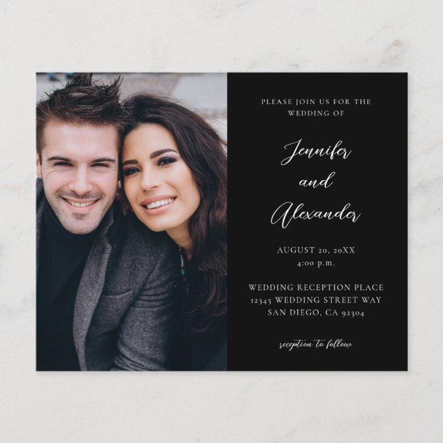 Budget Side Foto Mod El Calligraphy Wedding Black Flyer (Vorne)