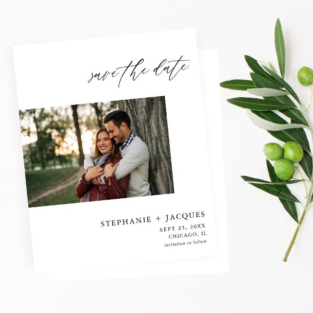 Budget Side H Foto Modernes Save the Date (Von Creator hochgeladen)
