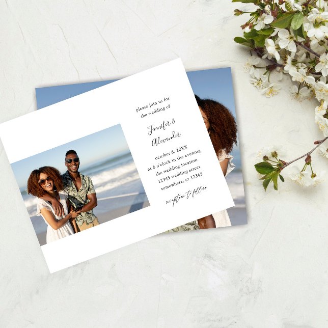 Budget Side Two Foto Calligraphy Wedding Flyer (Von Creator hochgeladen)