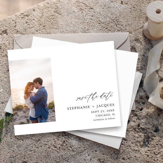 Budget Side V Foto Modernes Save the Date (Von Creator hochgeladen)