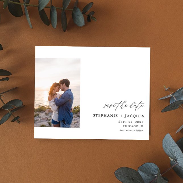 Budget Side V Foto Modernes Save the Date Flyer (Von Creator hochgeladen)