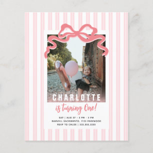 Budget Sie macht einen Streifen Pink Bow Geburtsta