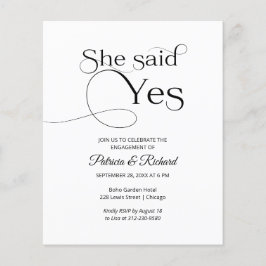 Budget Sie sagte ja Engagement Partei Einladungen