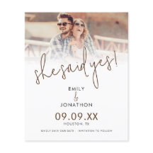 Budget Sie sagte ja Foto Overlay Save the Date