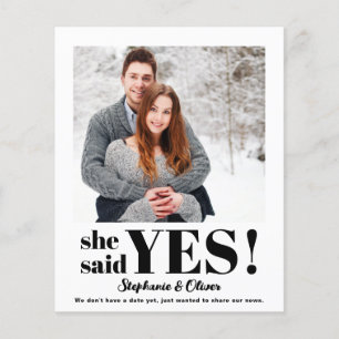 Budget Sie sagte Ja Foto Verlobung Ankündigung