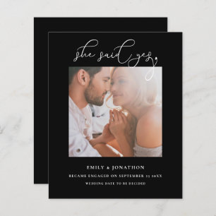 Budget Sie sagte Ja Script Foto Schwarze Verlobung