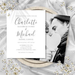 Budget-Signatur-Schriftfoto-Hochzeitseinladung