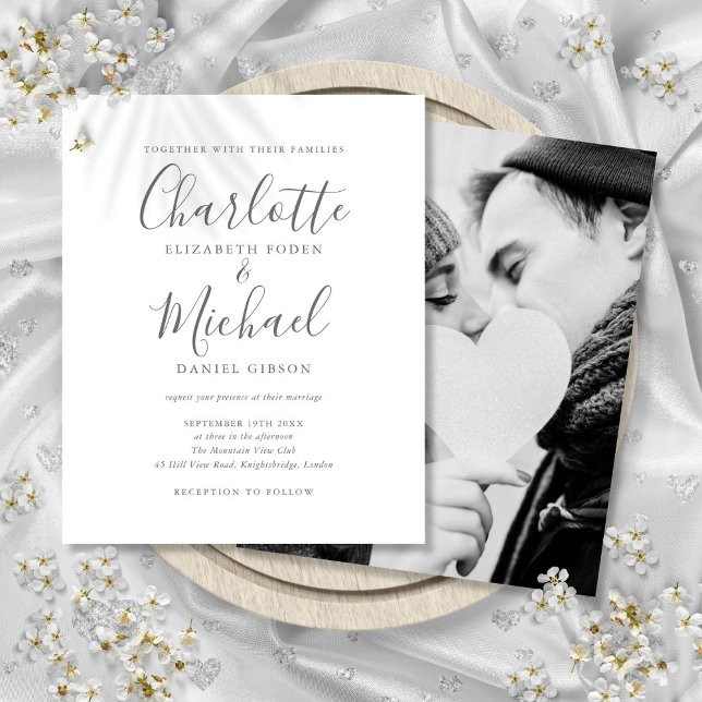 Budget Signature Script-Foto Hochzeitseinladung (Budget Signature Script Photo Wedding Invitation)