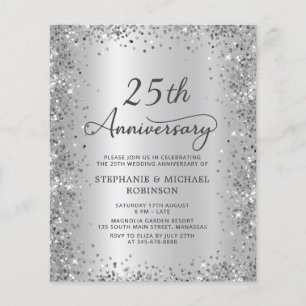 Budget Silberne Hochzeitseinladung zum 25. Jubiläu