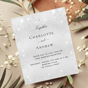Budget silberner Glitter eleganter Hochzeitseinlad