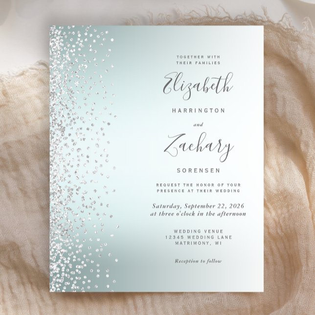 Budget Silver Confetti Aqua Ombre Wedite (Von Creator hochgeladen)