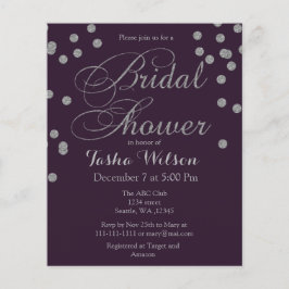 Budget Silver Confetti Bridal Dusche Einladung