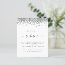 Budget Silver Glitzer Bridal Dusche Einladung