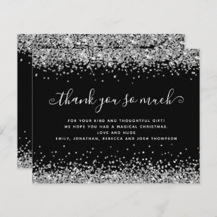Budget Silver Glitzer Christmas Black Danke