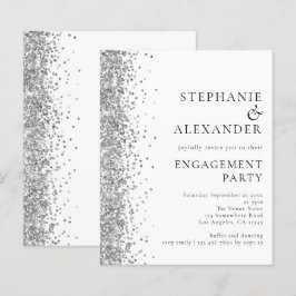 Budget Silver Glitzer Engagement Party einladen