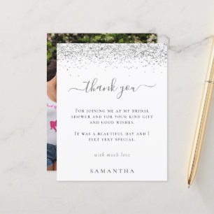 Budget Silver Glitzer Foto Brautparty Danke