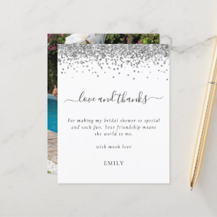 Budget Silver Glitzer Foto Brautparty Danke