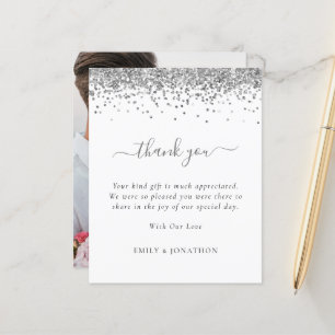 Budget Silver Glitzer Foto Hochzeit Vielen Dank