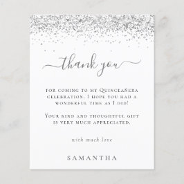 Budget Silver Glitzer Foto Quinceanera Vielen Dank