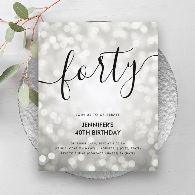 BUDGET Silver Glitzer Lights 40. Geburtstag (BUDGET Silver Glitter Lights 40th Birthday )