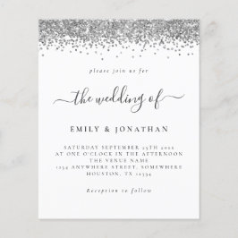 Budget Silver Glitzer Script Einladung