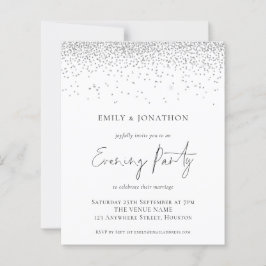 Budget Silver Glitzer Wedding Abend Party Einladun