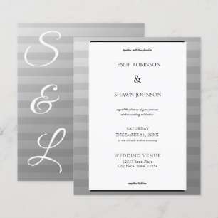 Budget Silver & Gray Stripes Wedding