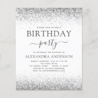 Budget Silver White Jay Age Geburtstag Glitzer