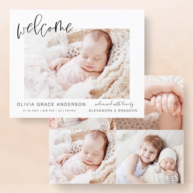 Budget Simple Baby Announction Foto Collage (Von Creator hochgeladen)
