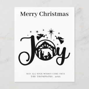 Budget Simple Black and White Christmas Card