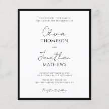 BUDGET Simple Black Tie White Script Wedding