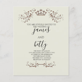 Budget Simple Crown Minimalistisch Wedding Flyer