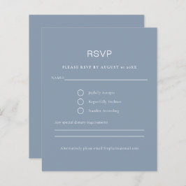 Budget Simple Dusty Blue RSVP Card