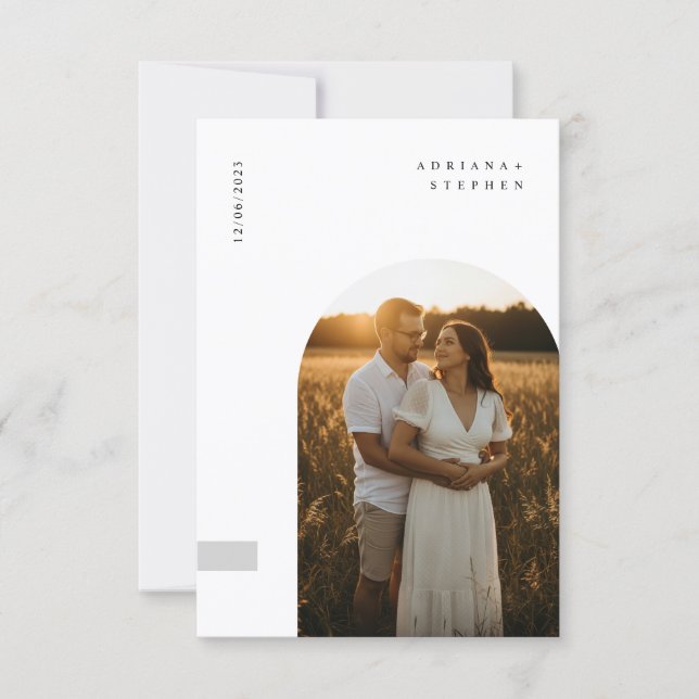 Budget Simple Elegant Minimalist Photo Wedding Einladung (Vorderseite)