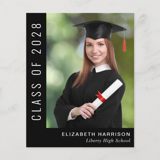 Budget Simple Foto Black Abschluss (Vorderseite)