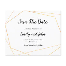 Budget Simple Gold Geometric Save the Date