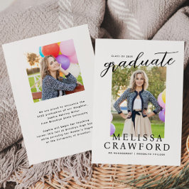 Budget Simple Graduate Chic Foto Abschluss Card