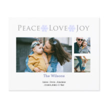 Budget Simple Peace Liebe Joy Foto Holiday Card